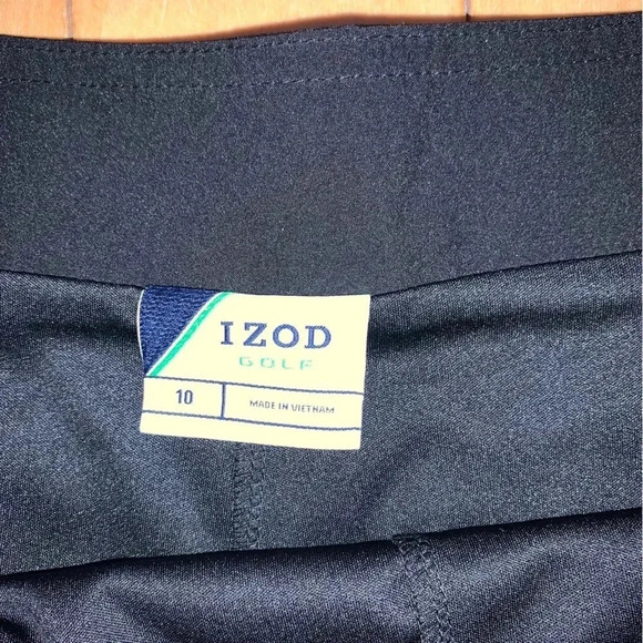 Izod Golf Skort Activewear Womens Size 10 Black Zipper Pockets Stretch Travel - Picture 4 of 8